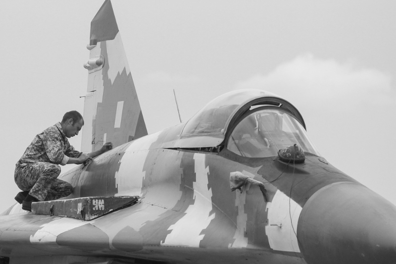 Un Mig-29 de l'armée ukrainienne en 2016.