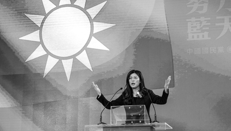 Cheng Li-wun, présidente du parti d'opposition taïwanais Kuomintang (Parti nationaliste chinois, KMT), le 1er novembre 2025 à Taipei.