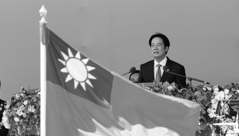 Le président taïwanais William Lai (Lai Ching-te) s'exprime lors des célébrations de la fête nationale devant le palais présidentiel à Taipei, le 10 octobre 2025.