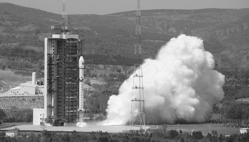 Décollage de la fusée Longue Marche, le 19 mai 2024. À bord, les quatre satellites d'observation Beijing-3C de 21AT.