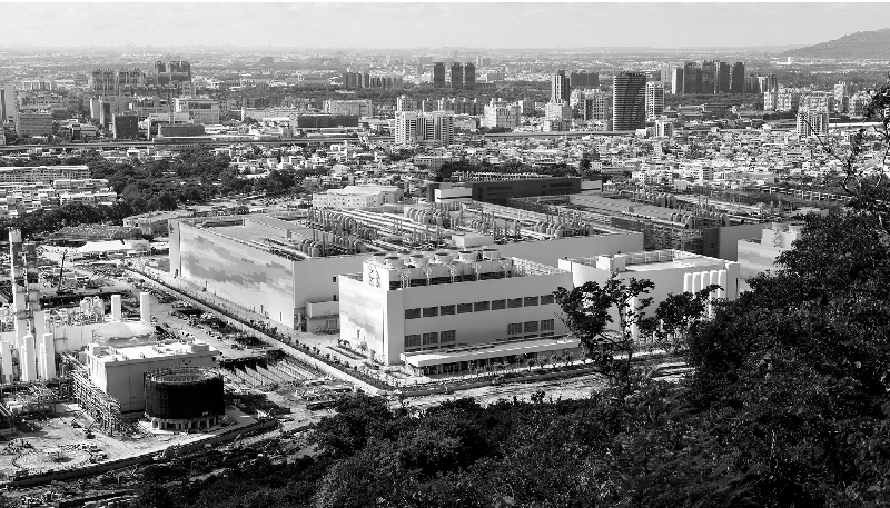 Vue de l'un des sites de production de la Taiwan Semiconductor Manufacturing Company (TSMC) à Kaohsinug, Taïwan.