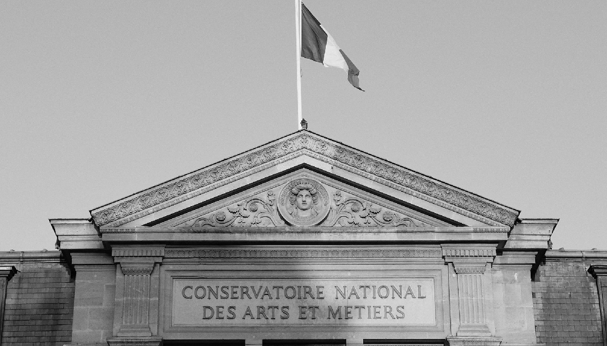 La façade du Conservatoire national des arts et métiers (Cnam) dans le 3e arrondissement de Paris. 