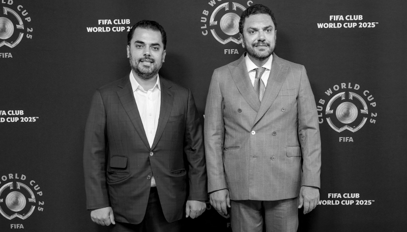 Ramez al-Khayyat (à gauche) et Moutaz al-Khayyat (à droite), lors de la Coupe du monde des clubs de la FIFA 2025, en juillet, aux États-Unis.