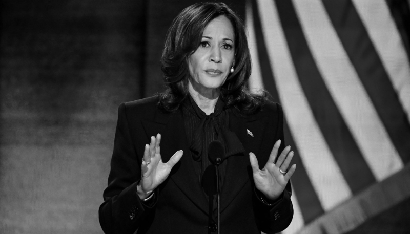 Kamala Harris, candidate du Parti démocrate à la présidence des États-Unis, lors de la Convention nationale démocrate.