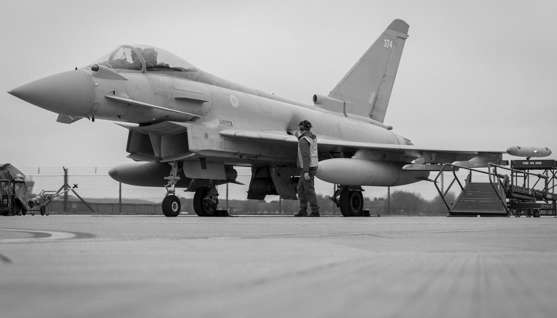 Un avion Typhoon de l'armée de l'air britannique, le 6 mars 2026.