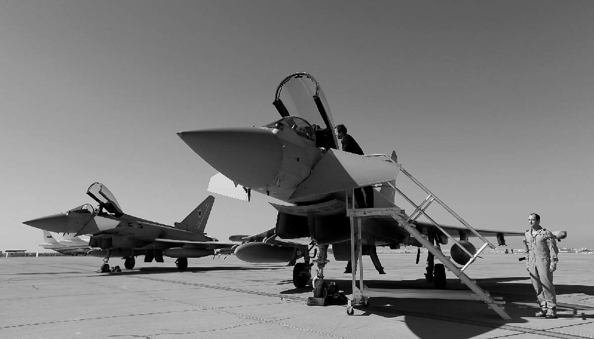 Des Typhoon de l'armée de l'air d'Oman à Mascate, le 21 décembre 2012.