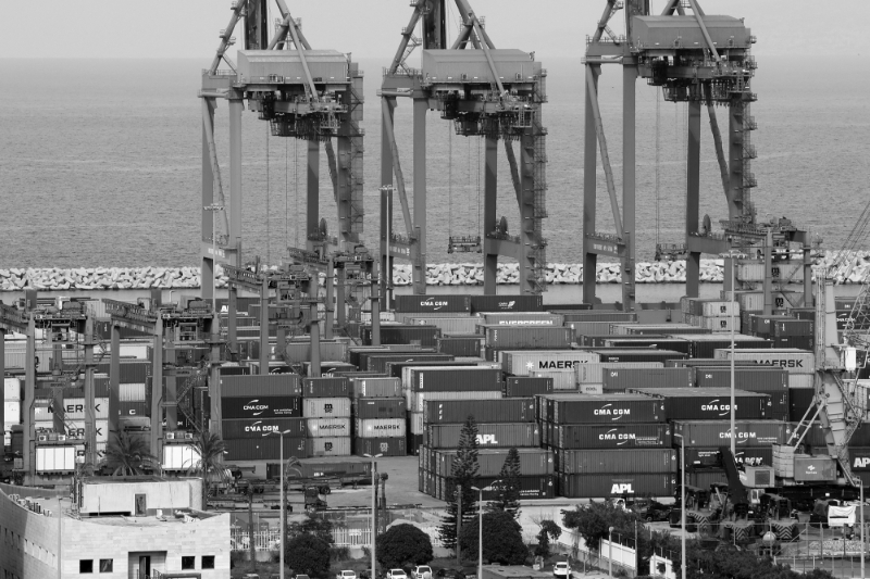 Le terminal de porte-conteneurs de Beyrouth.